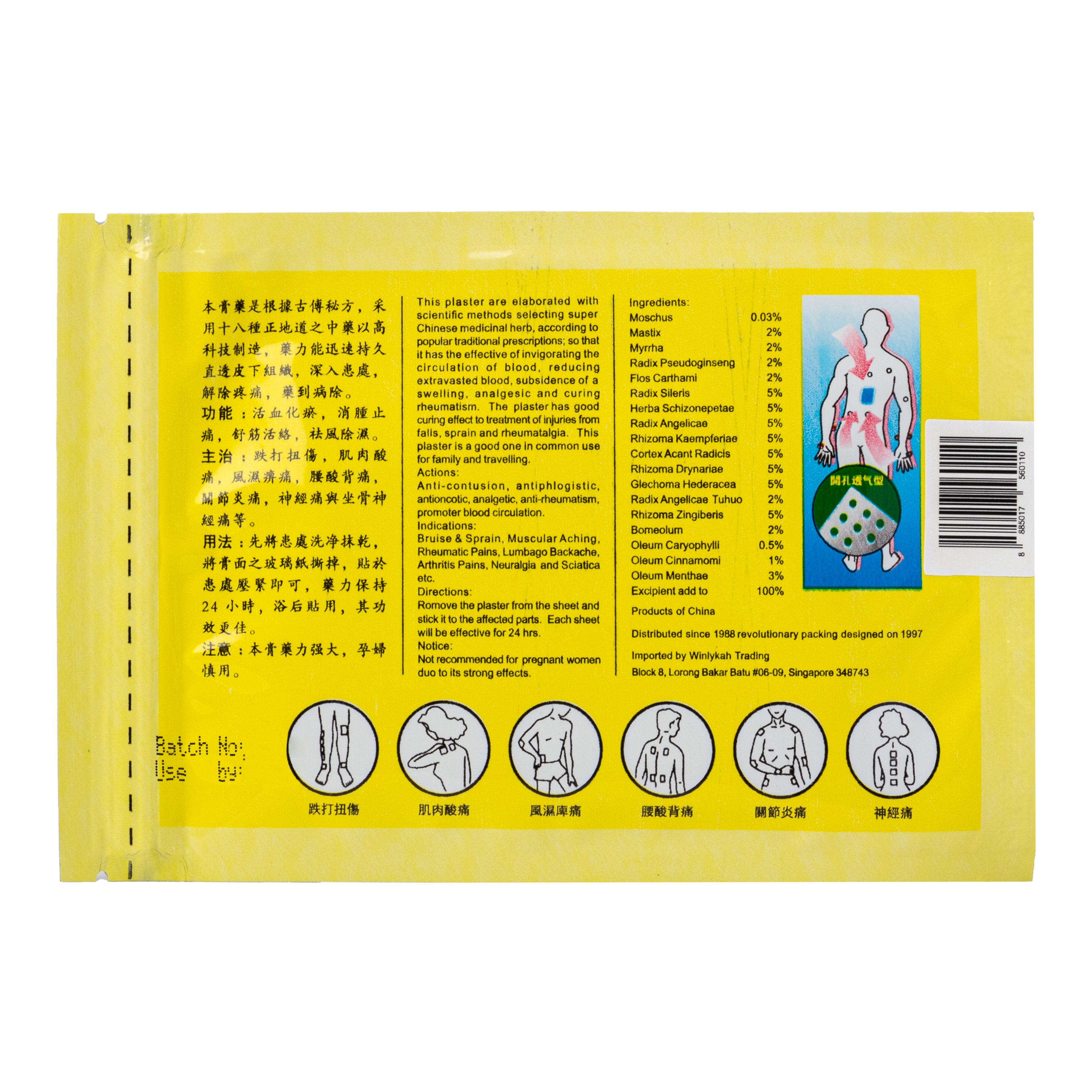 Kong Fong "Hua Tuo" Anti-Contusion Rheumatism Plaster