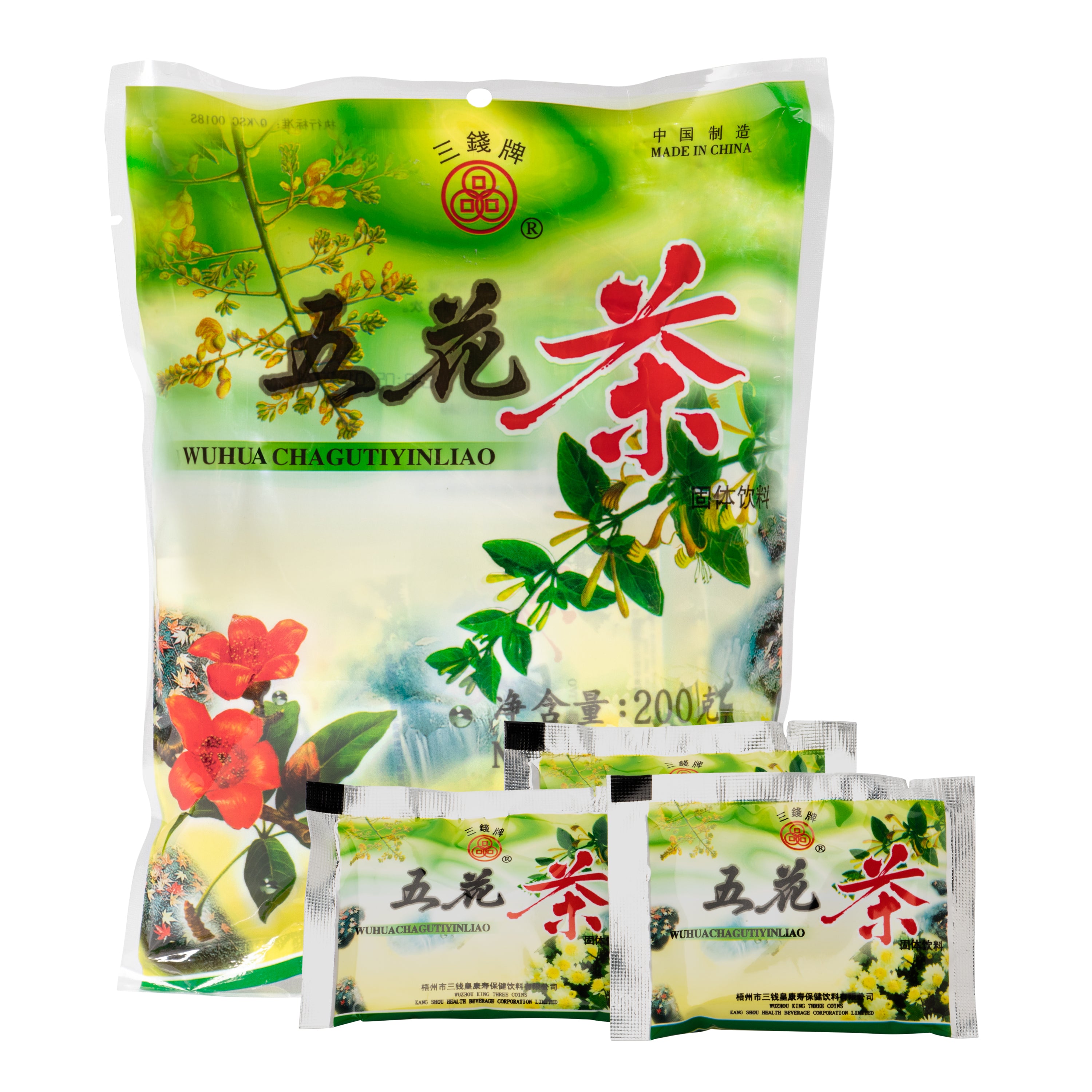 Three Coins Brand Wuhua Cha Gu Ti Yin Liao 三钱牌五花茶 (Refreshing Herbal Drink)